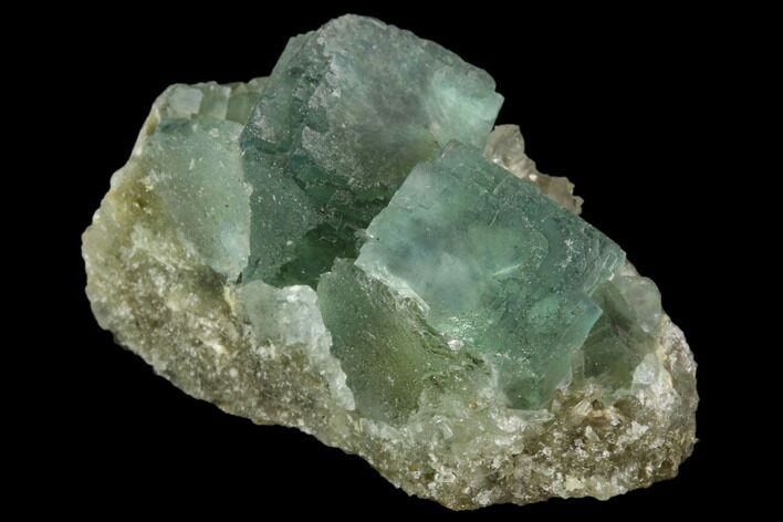 Green Fluorite Crystals on Quartz - China #121999